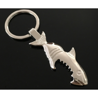 3D Zinc Alloy Shark Shape Unique Creative Gift animal bottle opener keychain, novelty shark promotional custom bottle opener key