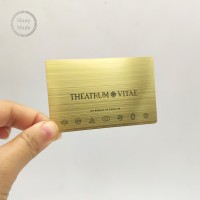 Metal membership cards plated gold color brushed metal business cards stainless steel