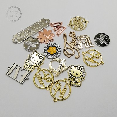 Decorative sewing accessories gold metal brand logo labels for clothing