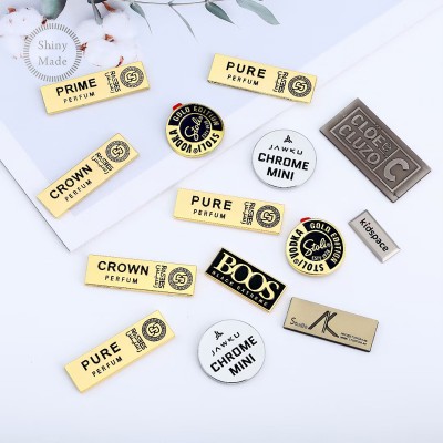 Fashion Handbag Hardware Metal Letters Bag Tags Logo Plates Design Custom Logo Metal Labels for Handbags