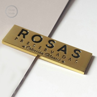 Making design custom  metal plates brand logos for handbag metal label for wallets