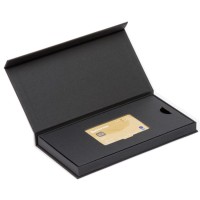 Wenhua custom luxury paper cardboard packaging black gift box for credit card